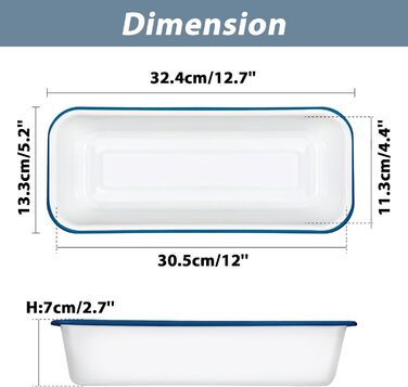 We bake bread loaf pan, enamel loaf pan, rectangular baking pan for cakes, toast bread, 32 x 13 x 7 cm