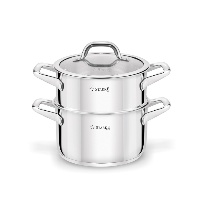 Набір посуду Starke Pro Treviso 10 предметів: каструлі для індукції та газу, сковорода та пароварка