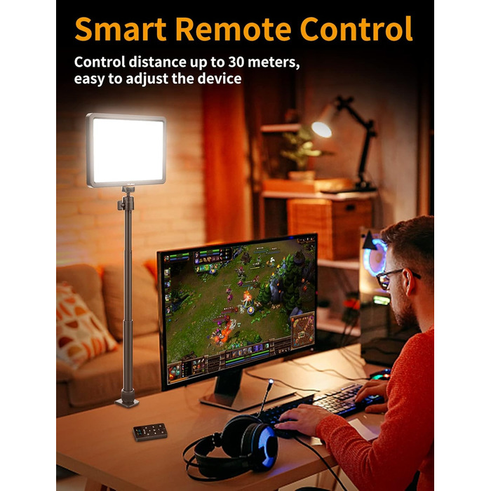 ULANZI K20 Key Light: LED панель для відеозйомки з дистанційним керуванням, 600 люмен, 10W, 2500K-9000K, для YouTube/Live Streaming