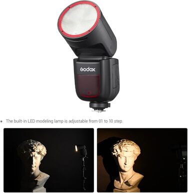 Спалах Godox V1N для Nikon: потужний, швидкий, з Li-Ion акумулятором, 76 Вт, TTL, HSS 1/8000, 480 спахів, перезарядка 1.5с