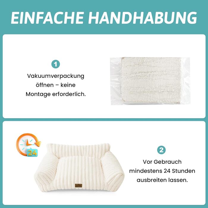 Килимок для котів XL, кремовий, 80x60x33 см - м'яке ліжко-софа для котів та собак