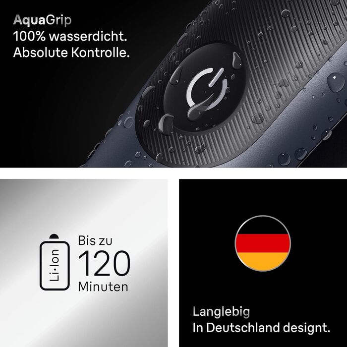 Braun Series 7 All-in-One AIO7545: Триммер для бороди, носа, волосся (13 в 1), сірий. Акумулятор 120 хв, 14 насадок (0.1-21 мм), водонепроникний