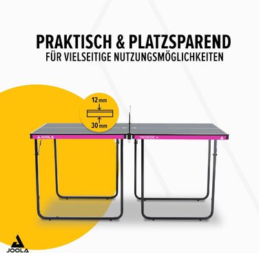 Стіл для пінг-понгу JOOLA Midsize, стіл для відпочинку, стіл для настільного тенісу з сіткою (стіл для пінг-понгу, Чорно-фіолетовий)