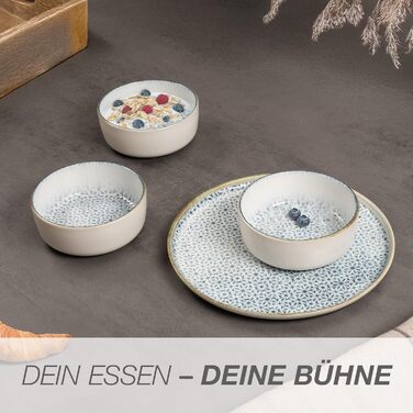 Набір мисок Moritz & Moritz ALHAMBRA 6 шт. блакитні - стильні та міцні миски з порцеляни для мюслі, супів та салатів. Можна мити в посудомийній машині, підходять для мікрохвильової печі, ідеальні для щоденного використання.