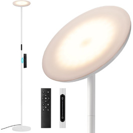 LED-стельова лампа PreeOtti для вітальні з димуванням, 36W, з пультом дистанційного керування та сенсорним керуванням, 3 колірні температури, регулювання інтенсивності світла, чорний колір