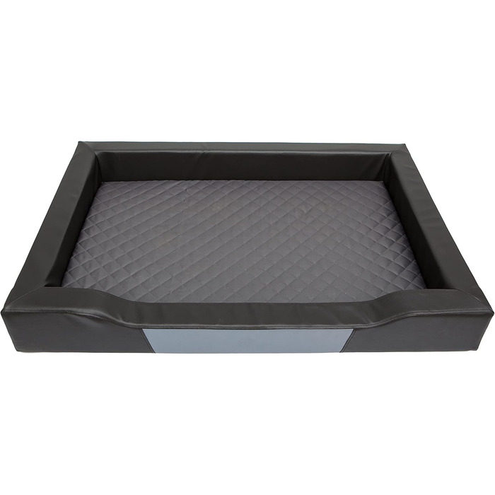 Крісло-ліжко для собак XL, 93x62 см, чорний Eco-шкіра, з матрацом