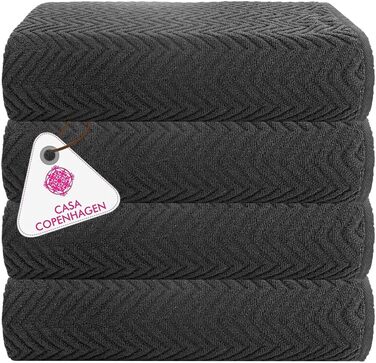 Рушники Casa Copenhagen Bora Bora: комплект з 4 шт. з бавовни, 76x152 см, для басейну, душу та пляжу. Яскраві кольори: рожевий, червоний, жовтий, блакитний (сірий). Дизайн Данії.