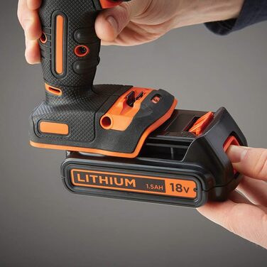 Акумуляторний ударний дриль-шуруповерт Black+Decker BDCH188N (18V, 2 швидкості, патрон 10 мм, регулювання крутного моменту, подвійне свердло, без акумулятора та зарядного пристрою) (комбінований ударний дриль)