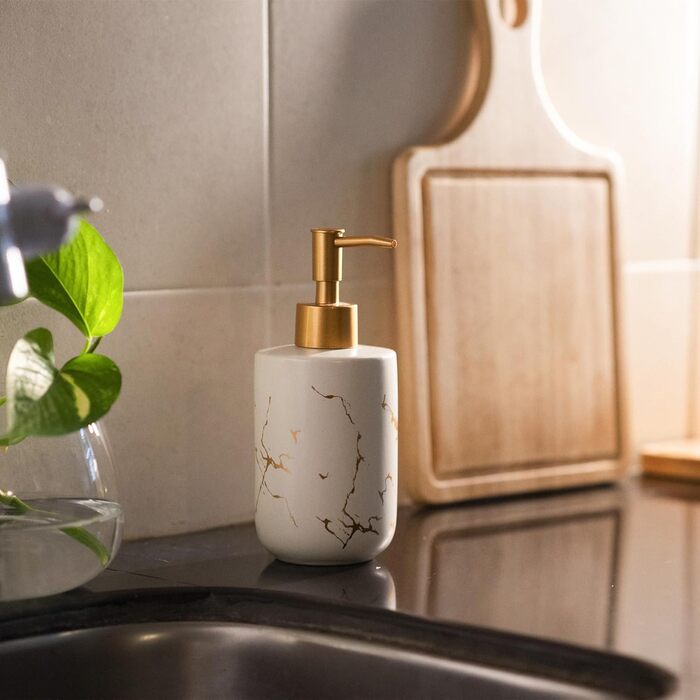 Дозатор для мила JJ PRIME, 400 мл, чорний, кераміка, для кухні та ванної кімнати