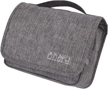 Сумка для подорожей з організацією, сіра. З металевим гачком для підвішування.