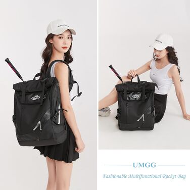 Спортивна сумка для тенісу UtiaMiaoGonGo - рюкзак для ракет, вміщує 2 ракетки, з відділенням для взуття, підходить для бадмінтону та падел-тенісу