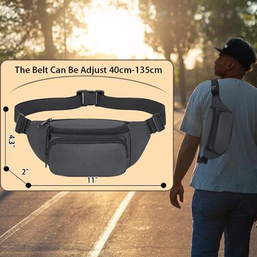 Поясна сумка на пояс для чоловіків та жінок, спортивна, для подорожей, прогулянок з собакою, на вулицю (сіра)