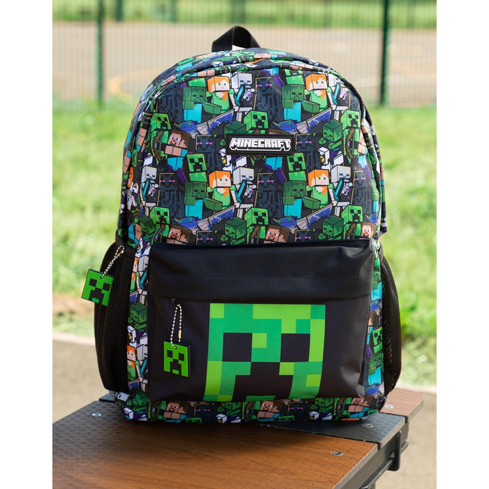 Рюкзак Minecraft для хлопчиків: ігровий рюкзак з принтом Creeper, Zombie, Skeleton, Enderman та Cave Spider | для школи, подорожей, геймінгу