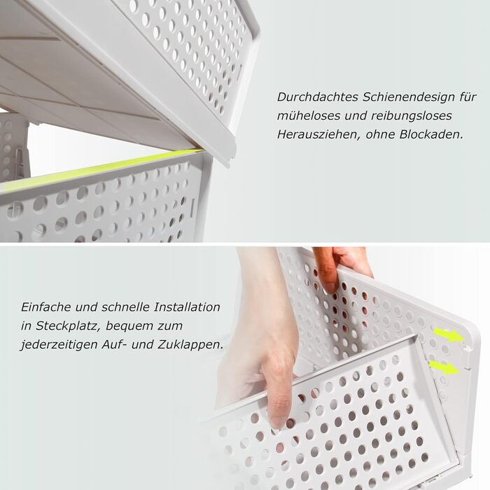 Closet Organizer 3-Piece Set, Foldable Storage Box, Organization System for Drawers, Lockers, and Closets (White)