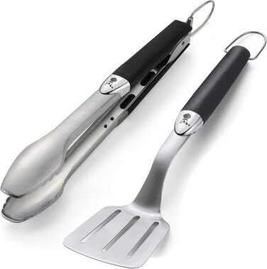Weber-Stephen 6645 Compact Grill Tool Set, 2-Piece, Stainless Steel, Black