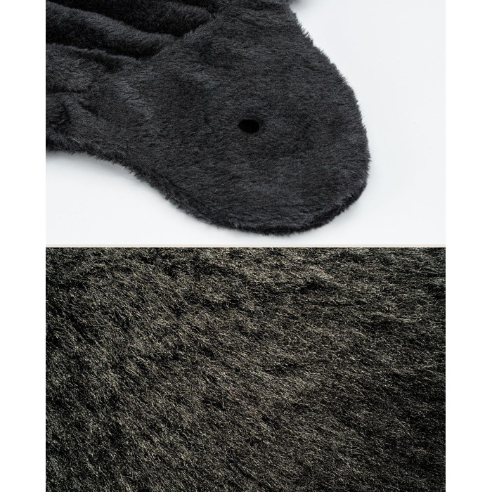 М'яка ліжечко-мульда для котів Lionto з плюшу, Ø 40 см, 25 см глибина, з металевим кріпленням M8, для котячих будиночків, чорного кольору