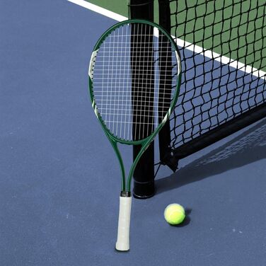 Beginner Tennis Racquet Set for 2 Players - Pre-Strung 27 Inch Adult Racquets with Balls, Overgrips & Carry Bag