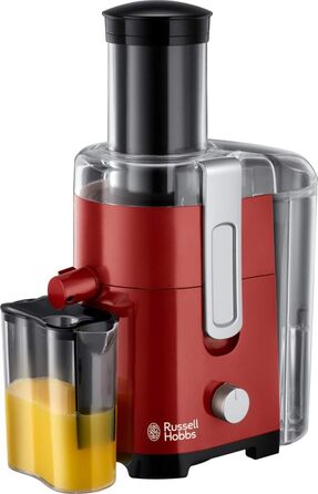 Russell Hobbs Juicer [Vegetables and Fruit] Desire Red (XL filling opening for whole fruit & vegetables, 2 speed settings, 750ml juice container, 2.0l pulp container, BPA-free) Juicer 24740-56