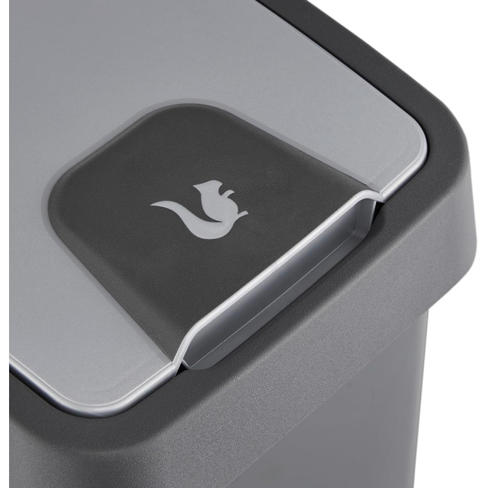 Контейнер для сміття Keeeper Premium з кришкою-фліп, Soft Touch, магнітний, сірий графіт (45 л)