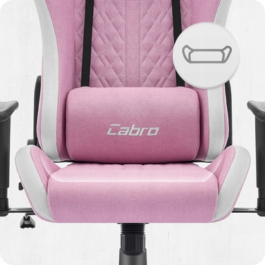 Ігрове крісло CABRO C508, тканина, рожево-біле