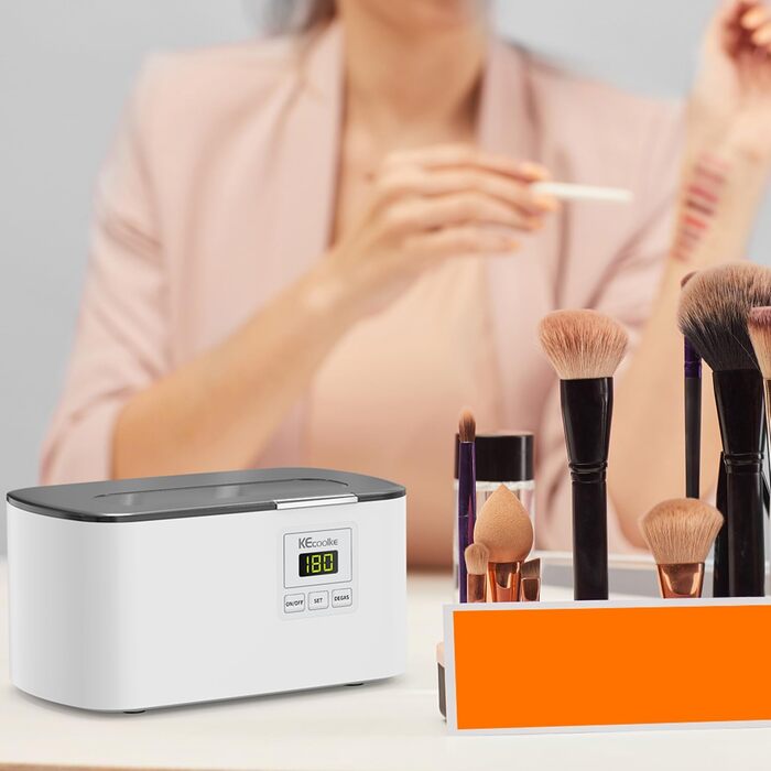 Ультразвукова очищувальна машина KECOOLKE Sonic Cleaner з цифровим таймером для окулярів, каблучок, монет, ювелірних виробів, біла