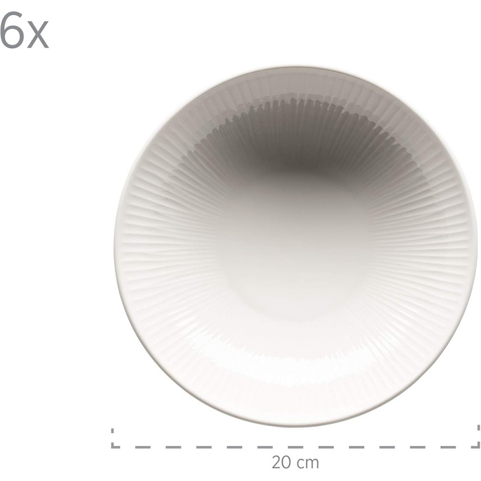 MÄSER 931461 Dalia, 6-Person Dinner Set made of high-quality hotel porcelain in white, 12-piece plate set in vintage design, Durable porcelain plate set, 12-piece.