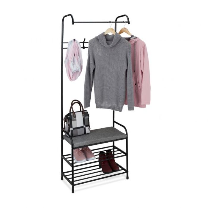 Relaxdays Wardrobe with Shoe Rack & Bench