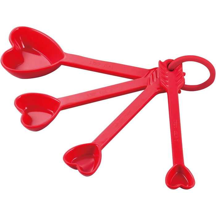 Supreme Housewares Heart Measuring Cups and Spoons Set for Indoor and Outdoor Use, Party, Wedding, Birthday, Valentine's Day, and Everyday Use