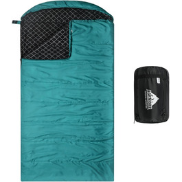 Спальний мішок Baumwoll-Flanell для дорослих: легкий, водонепроникний, 100% бавовна, для кемпінгу, подорожей, відпочинку вдома та на природі (Морська блакить)