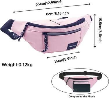 Гірчатка поясна водонепроникна для жінок та чоловіків Long Keeper - поясна сумка велика для спорту, туризму, велопоїздок, кемпінгу, подорожей, активного відпочинку на природі, рожева
