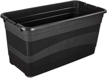 Keeeper Transport Container with Lid and Sliding Closure, Extra Stable, 79.5 x 39.5 x 40 cm, 83 l, Eckhart, Graphite-Grey, Graphite