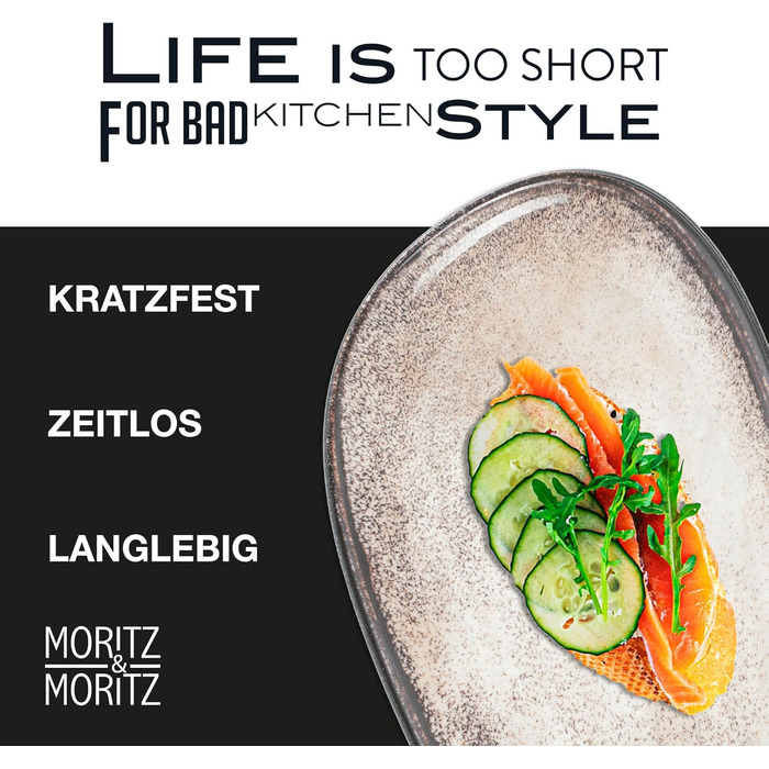 Набір сервірувальних тарілок Moritz & Moritz VIDA Бежевий (2 шт.) - великі тарілки з якісного порцеляну, сучасний дизайн, придатні для миття в посудомийній машині та використання в мікрохвильовці. Ідеально підходять для салатів, м'яса на грилі, закусок та