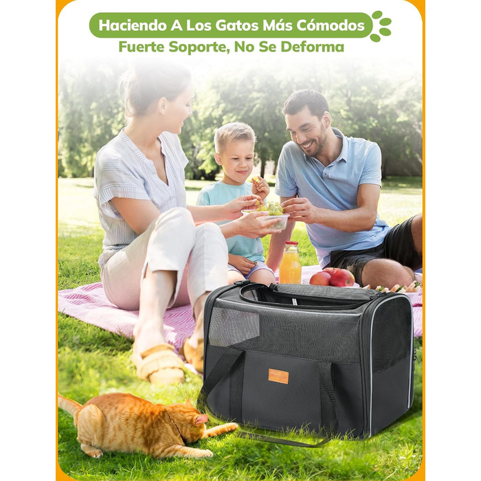 Транспортна переноска для котів та цуценят Morpilot до 5 кг, сіра, велика, для подорожей та до ветеринара