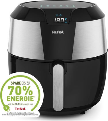 Аерофритюрниця Tefal Easy Fry XXL 5,6 л, 1850 Вт, 8 програм, електрична, без олії, нержавіюча сталь, енергозберігаюча, цифровий дисплей