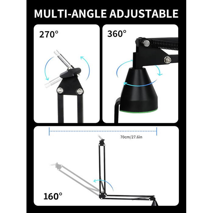 Кріплення для мікрофона HyperX QuadCast та інші - кріплення на стіл з поп-фільтром, сумісне з Blue Yeti, Razer Seiren Mini, YOUSHARES (8. Low Profile)