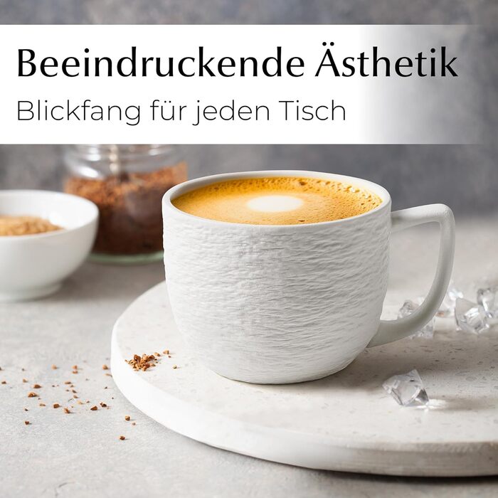 MIAMIO Набір посуду 16 предметів/Сучасний керамічний посуд/Набір посуду на 4 персони - Колекція Oasis (16 шт) (Білий, Набір посуду (20 шт))