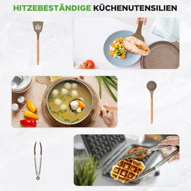 Набір посуду NutriChef Сандбраун 22 предмети з антипригарним мармуровим покриттям: сковороди, каструлі, кухонні прилади, форма для випічки, рукавиці, для індукційних плит, посудомийна машина