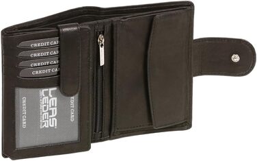 LEAS Women's and Men's Exchange with Outer Strap in Portrait Format, Genuine Leather, Black Special Edition