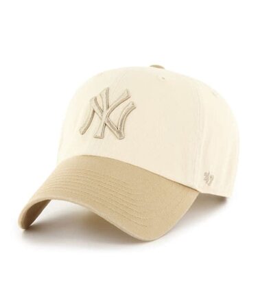 Кепка бейсболка MLB New York Yankees Clean Up, універсальний розмір, натуральний білий/хакі