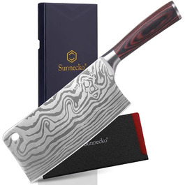 Японський ніж Sunnecko Santoku 17 см - професійний кухонний ніж для приготування їжі, універсальний ніж шеф-кухаря