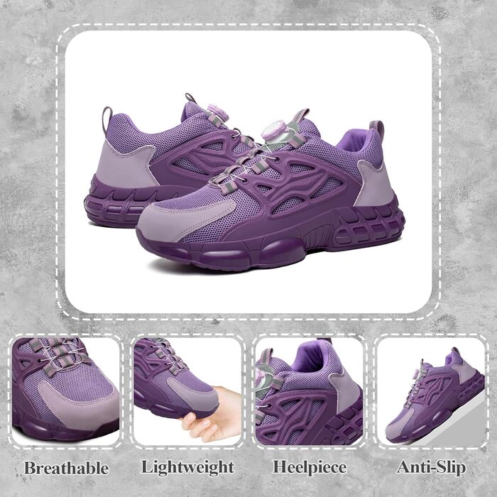 Черевики безпеки для чоловіків та жінок. Робочі черевики з металевим капом, антипрокольні, легкі, спортивні, дихаючі, з самозачином, швидкою застібкою. Розміри 36-46 EU (40 EU, Рожевий 678)