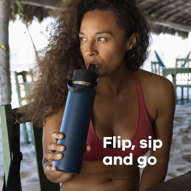 Hydro Flask - Water Bottle (32 oz) - Vacuum-Insulated Stainless Steel Water Bottle with Flex Straw Lid - Wide Mouth - (Berry Red, 946 ml)