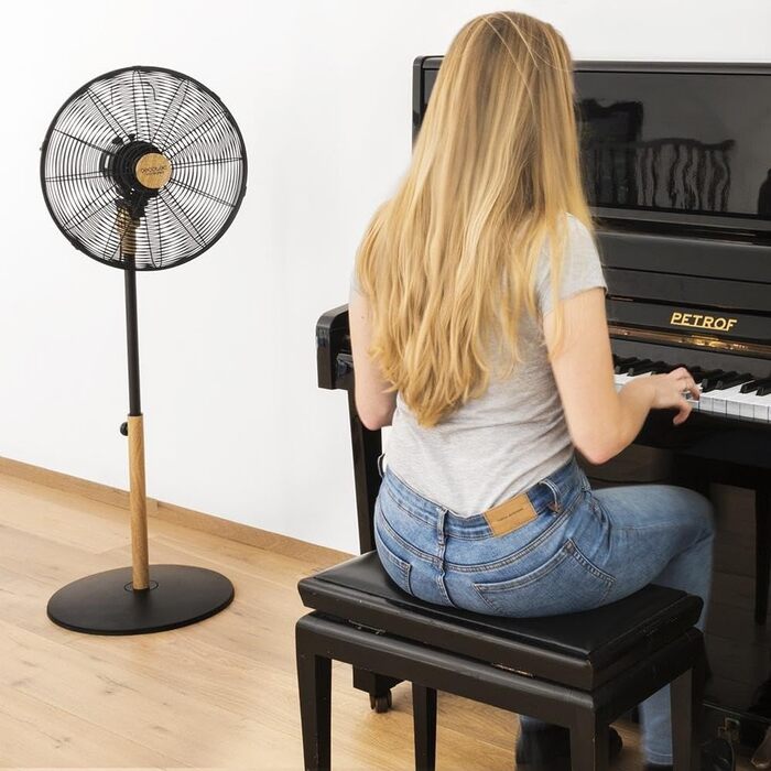 Вентилятор Cecotec EnergySilence 620 RetroDesk: 40 Вт, регульована висота, осциляція, дерев'яний підставник