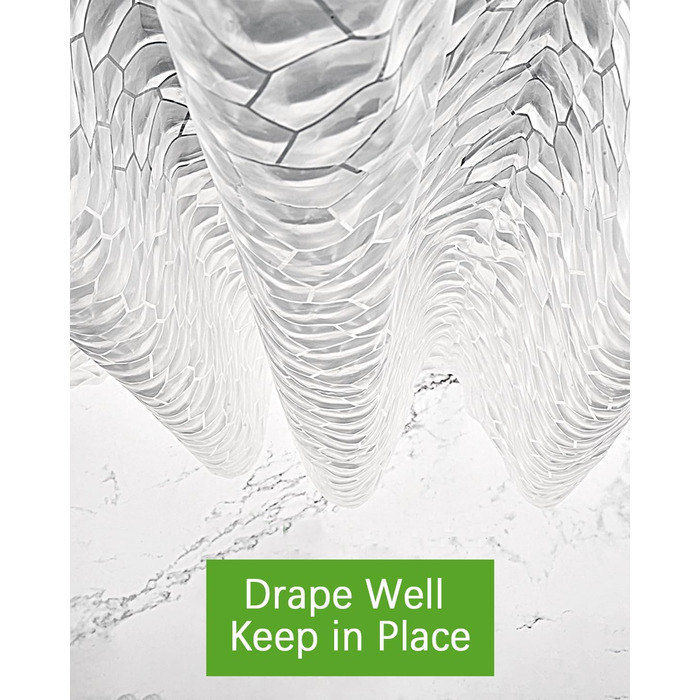 Шторка для душу OTRAKI 240 x 200 см, антигрибкова, EVA, водонепроникна, з кільцями, 3D, для ванної кімнати