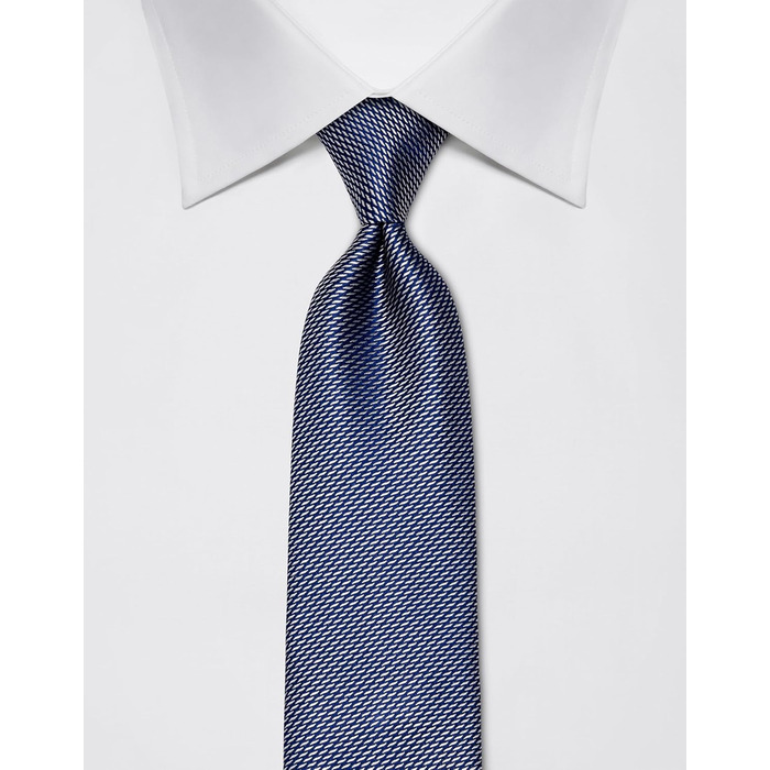 Краватка чоловіча Vincenzo Boretti, шовк, темно-синя, узорчаста, 8 см (для костюма та сорочки, бізнес, весілля)