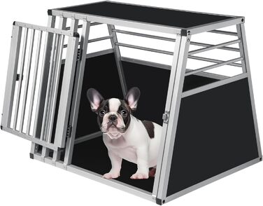 Кія для перевезення собак та котів EUGAD, алюмінієва, 65x85x71 см, чорна