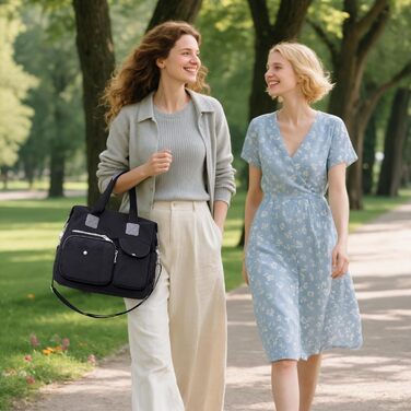 Сумка жіноча DIRRONA велика – містка сумка-шопер для міста, роботи, університету та подорожей, знімний ремінь, чорна