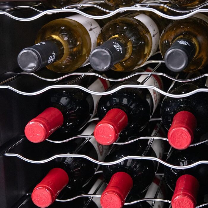 Cecotec Bolero GrandSommelier 36000 Wine Cooler - 95 Liter Compressor Wine Fridge with Adjustable Temperature, Touch Panel, LED Lighting & Quiet Operation (Black, Series 30, 15 Bottles)