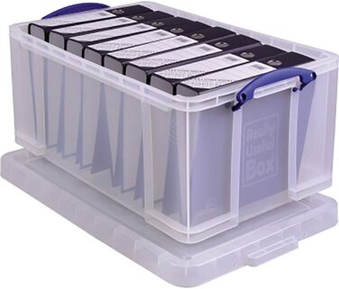 Really Useful Box 2-Pack, 64 Liter, for organizing and storage, 710 x 440 x 310 mm, transparent