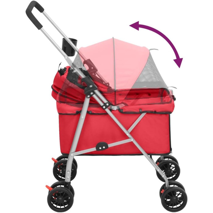 ВідаXL Кія для собак, складаний, 76x50x100 см, Оксфордська тканина, червоний